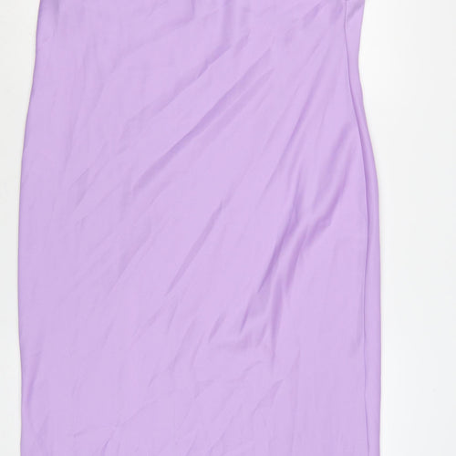 ASOS DESIGN Women's Purple Halter Slip Midi Dress Size 16