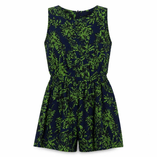 AX Paris Women’s Blue Green Floral Cotton Sleeveless Playsuit Size 14