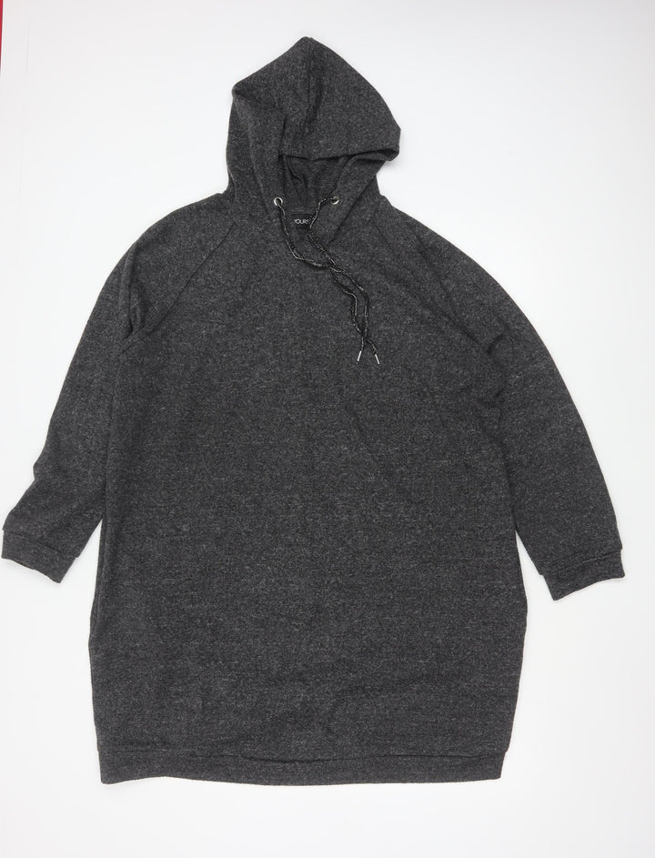 Yours Women Charcoal Grey Size 20 Pullover Hoodie Sweatshirt