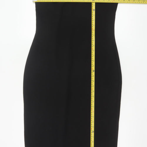 Superdry Women Black Bodycon Halter Knee Dress Size 10