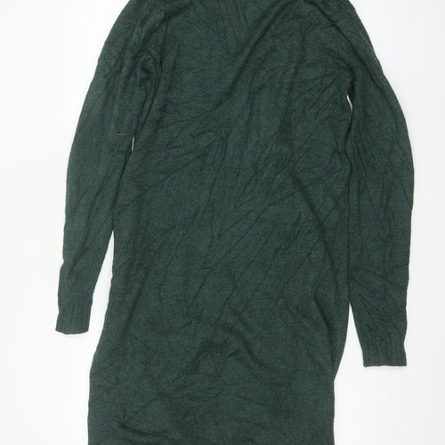 VILA Womens Green Long Cardigan S Viscose Blend Open Front