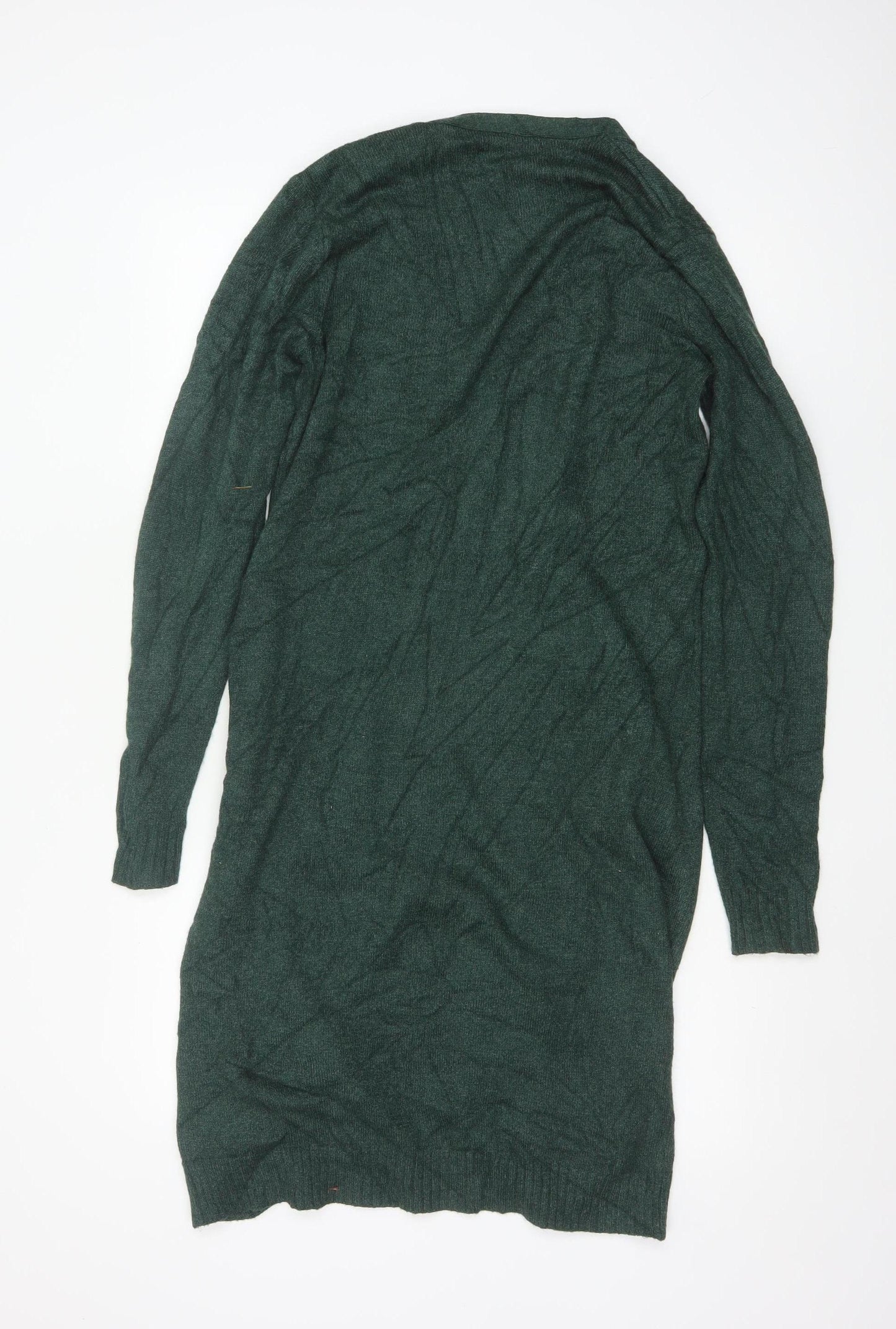 VILA Womens Green Long Cardigan S Viscose Blend Open Front