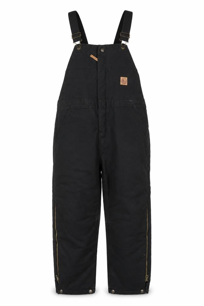 Front view of Berne Black Youth Regular Cotton Insulated Dungaree 10-12