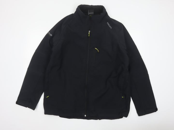 TOG24 Men's Black XL Softshell Jacket Windproof Water Resistant