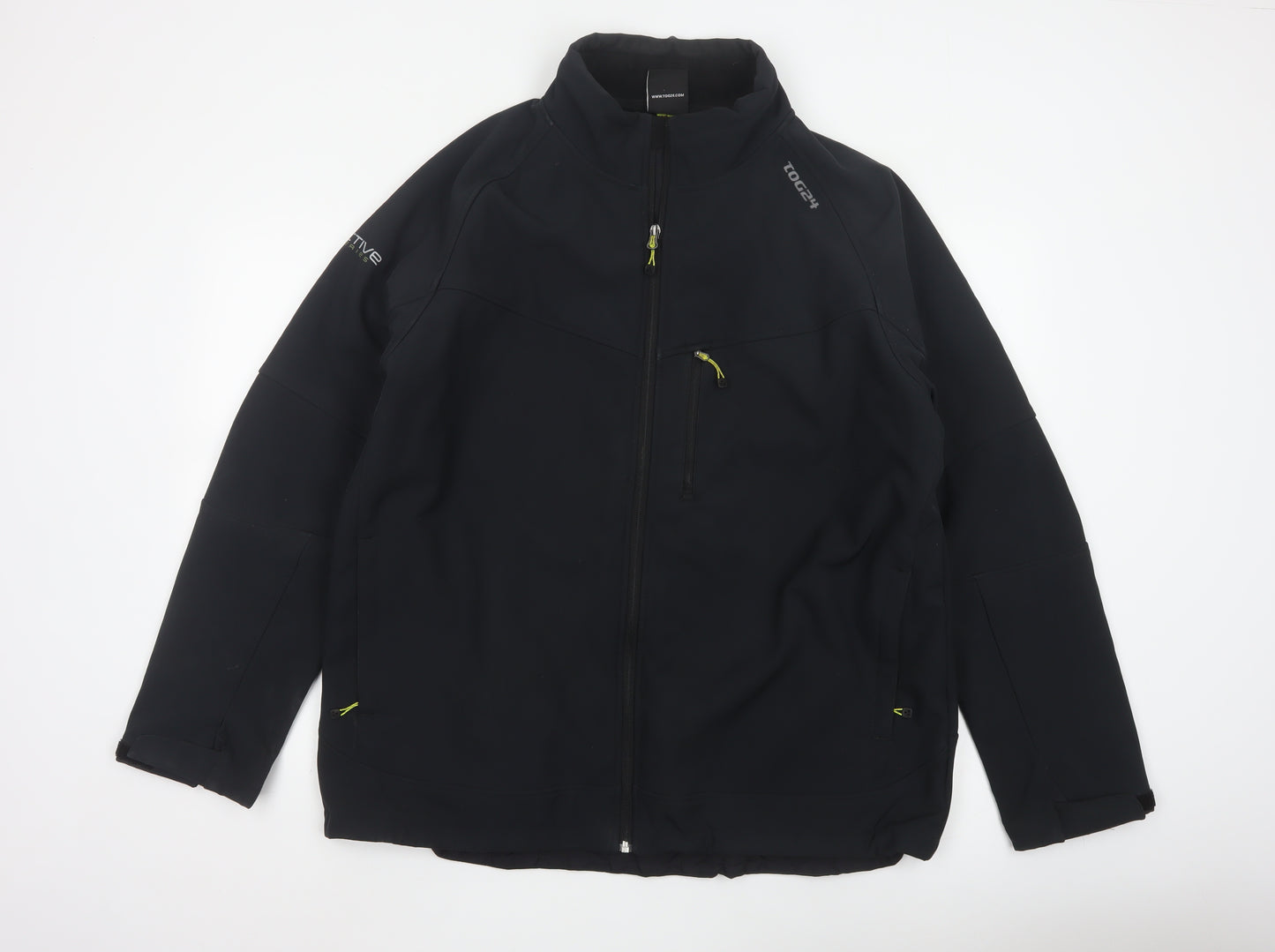 TOG24 Men's Black XL Softshell Jacket Windproof Water Resistant