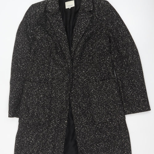 Great Plains Women Black XS Tweed Mid-Length Overcoat