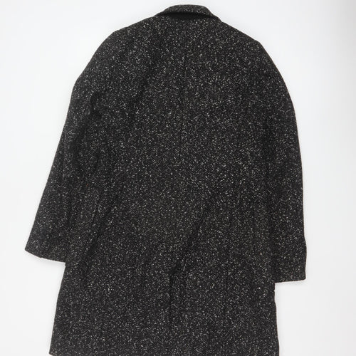 Great Plains Women Black XS Tweed Mid-Length Overcoat
