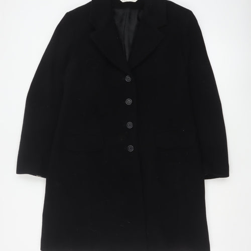 Modern Classics Women's Black Wool Overcoat Size 14
