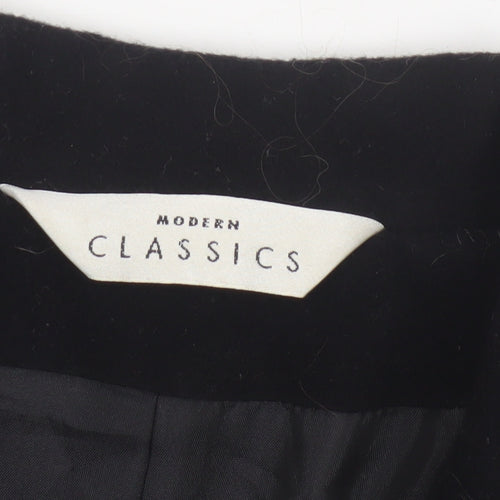 Modern Classics Women's Black Wool Overcoat Size 14