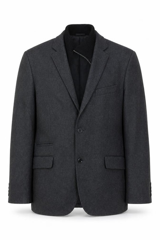 Linea Men’s Grey Wool Blend Blazer Jacket Size L Classic Formal