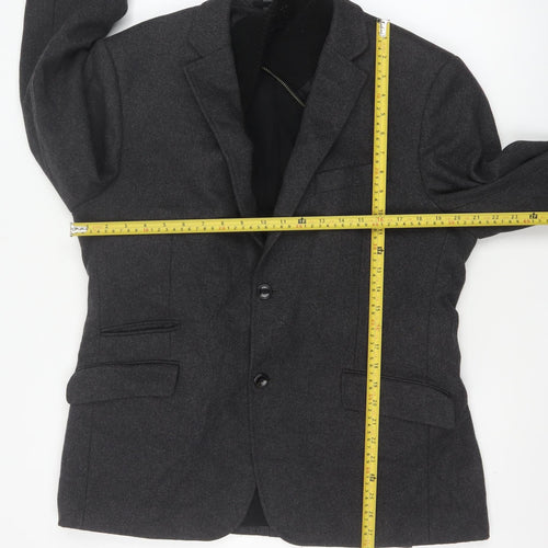 Linea Men’s Grey Wool Blend Blazer Jacket Size L Classic Formal