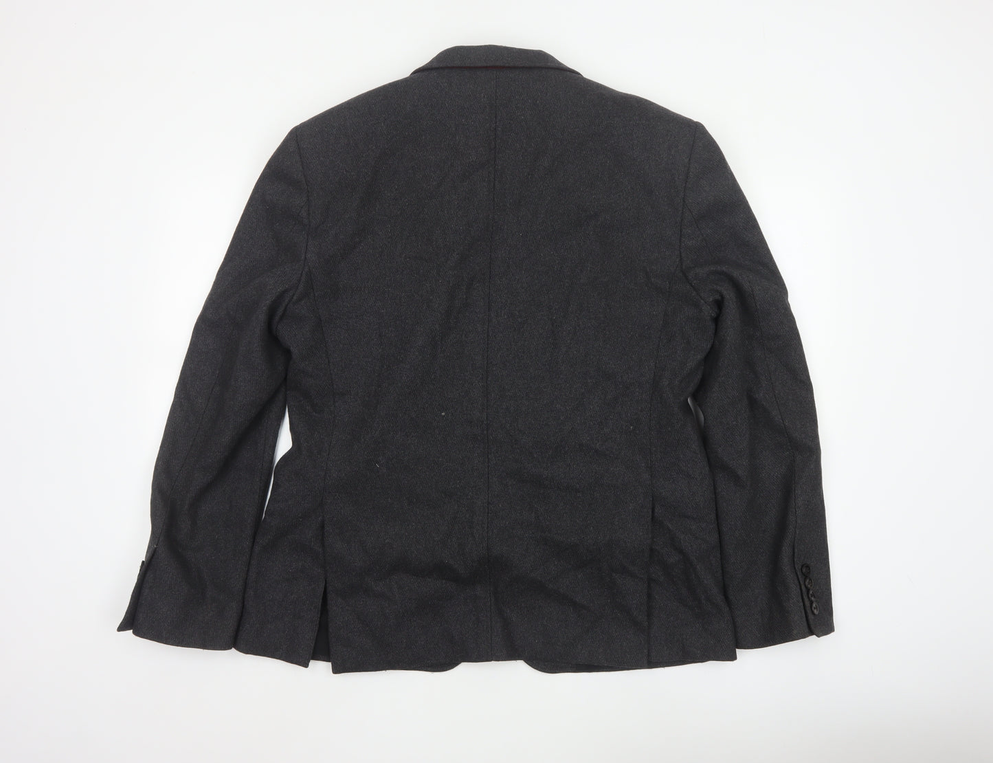 Linea Men’s Grey Wool Blend Blazer Jacket Size L Classic Formal