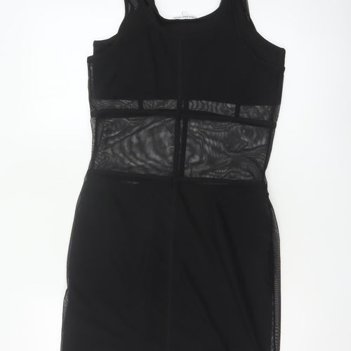 Calvin Klein Jeans Women’s Black Bodycon Sleeveless Mesh Dress L
