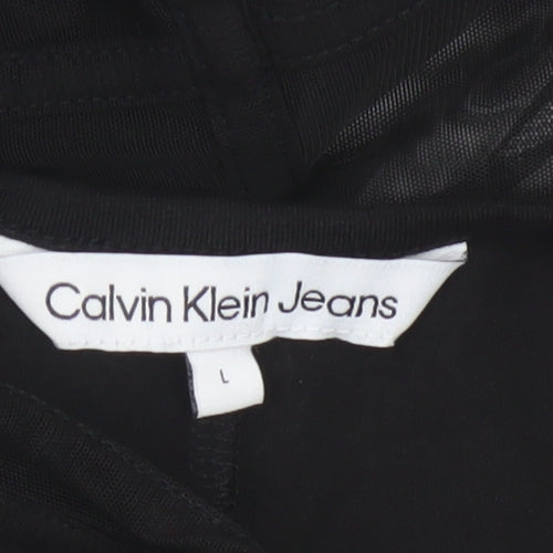 Calvin Klein Jeans Women’s Black Bodycon Sleeveless Mesh Dress L