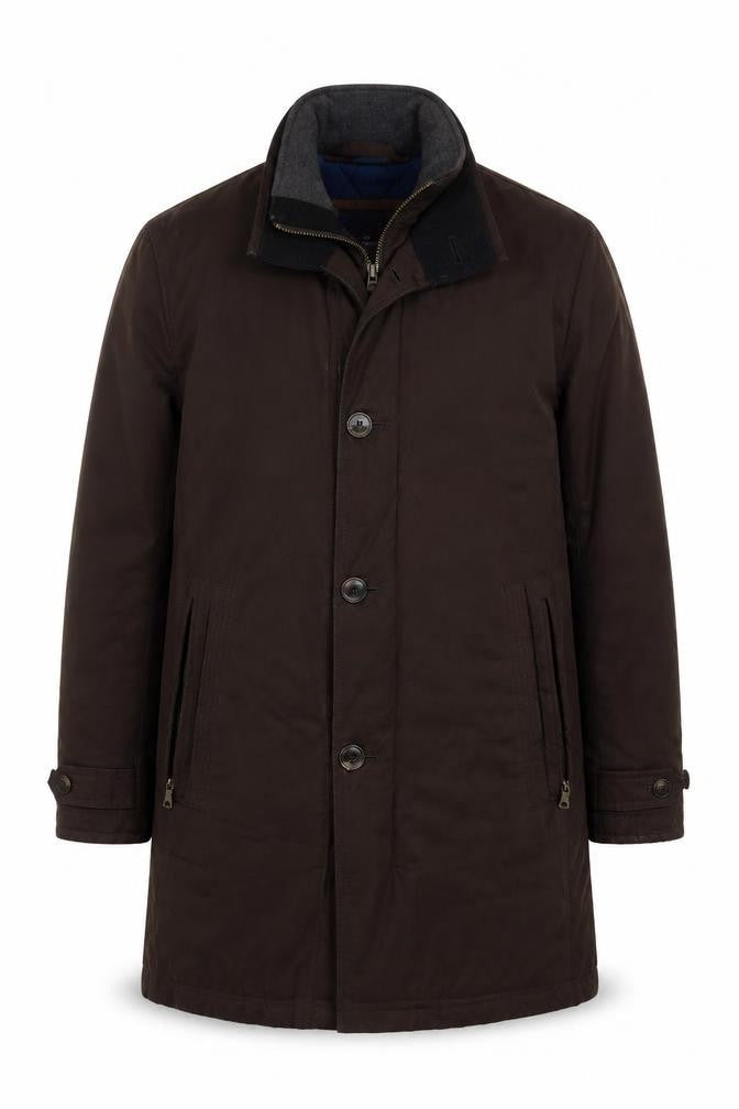 Marks and Spencer Blue Harbour Men Brown Mid-Length Overcoat Size M