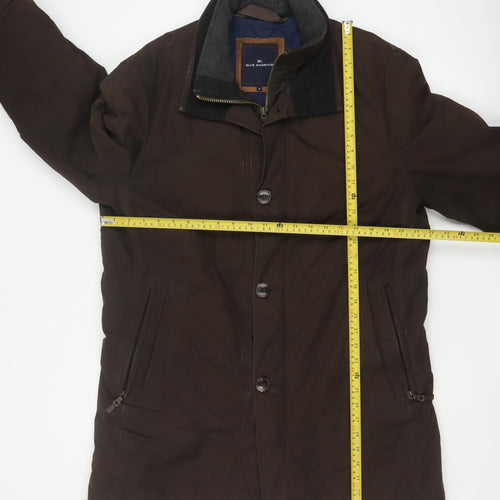 Marks and Spencer Blue Harbour Men Brown Mid-Length Overcoat Size M