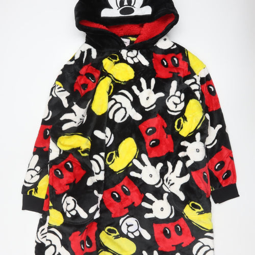 Disney Women’s Black Mickey Mouse Hooded Fleece Nightshirt S/M