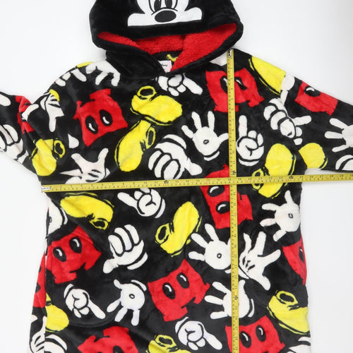Disney Women’s Black Mickey Mouse Hooded Fleece Nightshirt S/M