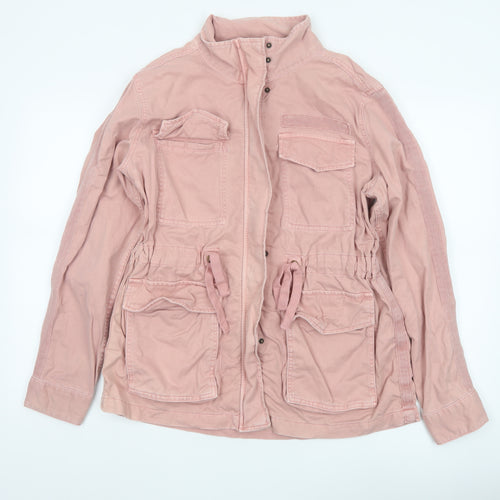 Marks and Spencer Womens Pink Cotton Military Jacket Size 10