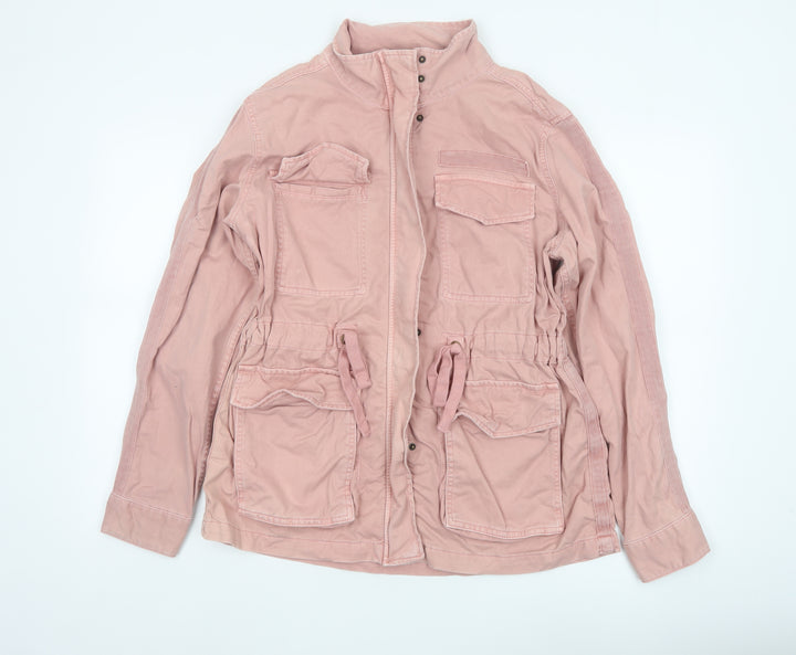 Marks and Spencer Womens Pink Cotton Military Jacket Size 10