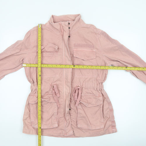 Marks and Spencer Womens Pink Cotton Military Jacket Size 10
