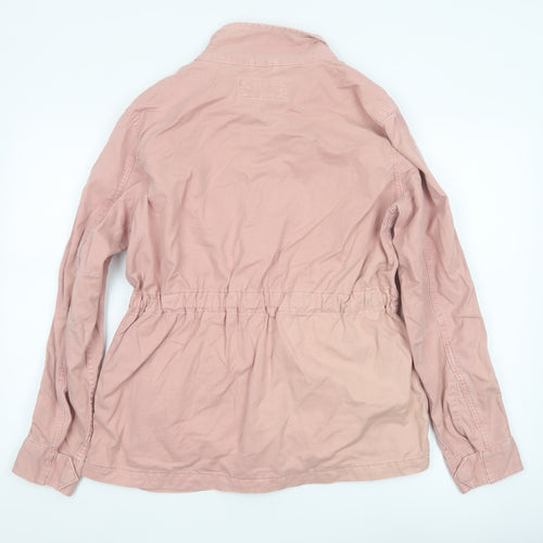 Marks and Spencer Womens Pink Cotton Military Jacket Size 10