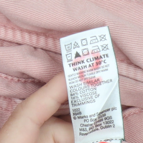 Marks and Spencer Womens Pink Cotton Military Jacket Size 10