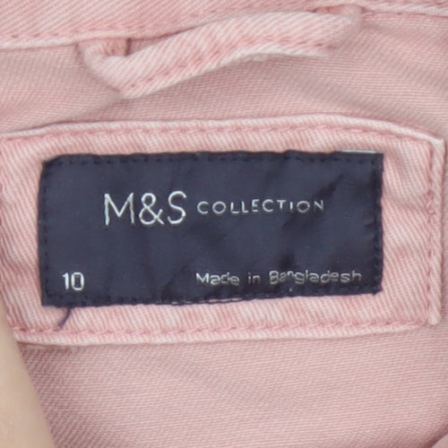 Marks and Spencer Womens Pink Cotton Military Jacket Size 10