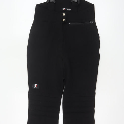 Tonini Women's Black Ski Jumpsuit Size 10 Nylon Acrylic Blend Adjustable Straps