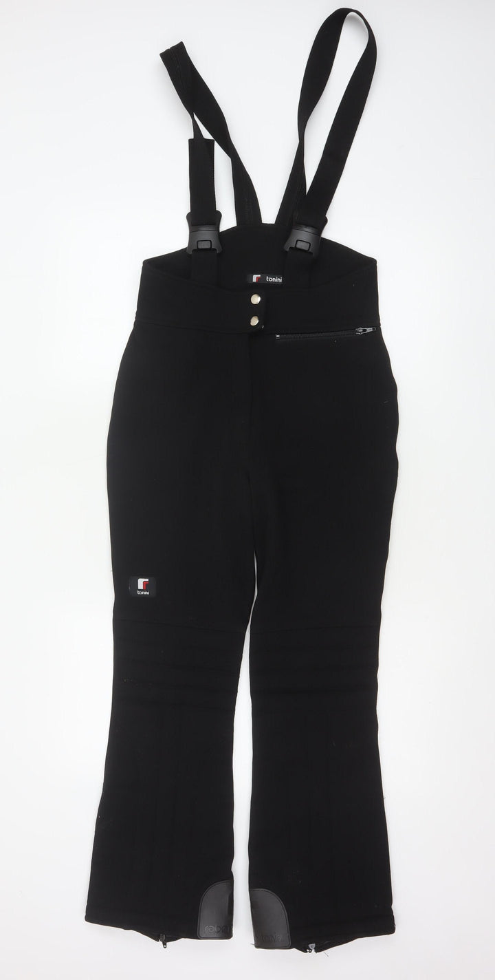 Tonini Women's Black Ski Jumpsuit Size 10 Nylon Acrylic Blend Adjustable Straps