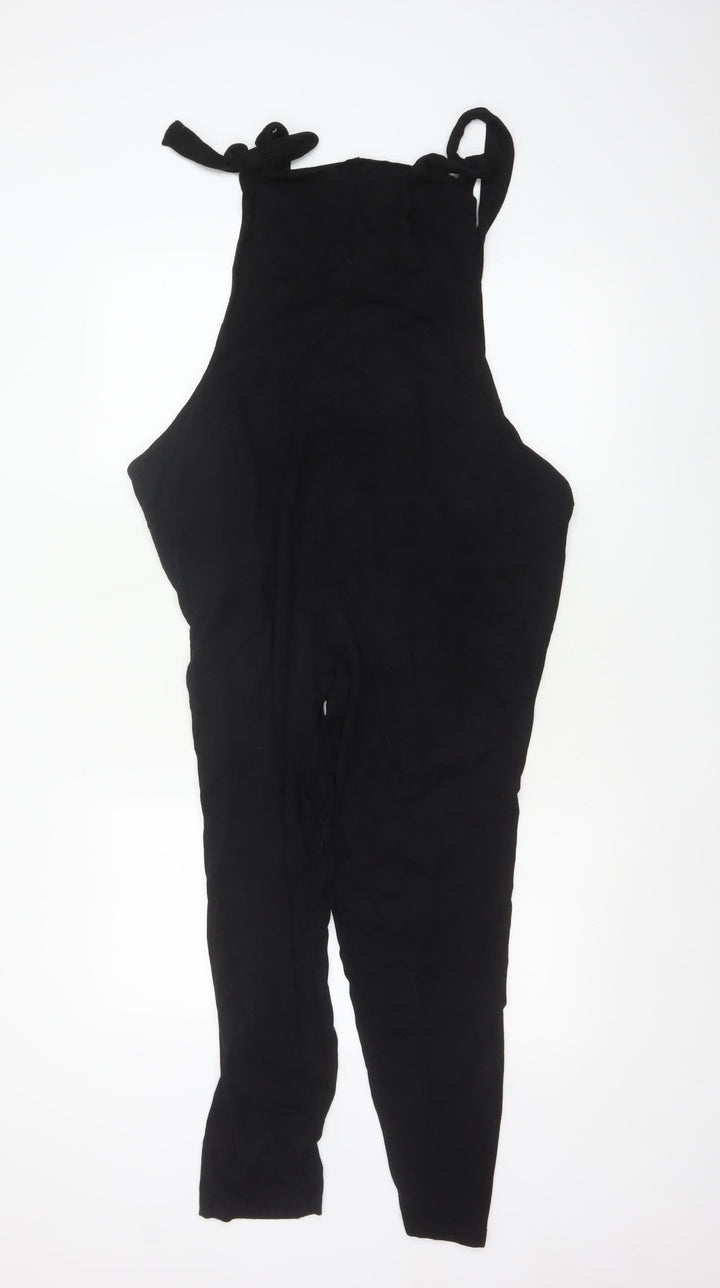 ASOS Design Women Black Maternity Jumpsuit Viscose UK 12