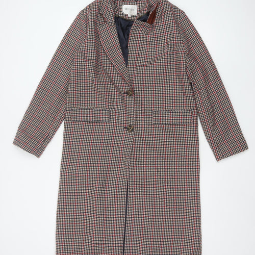 WYSE London Women's Multicoloured Check Long Overcoat Size 8