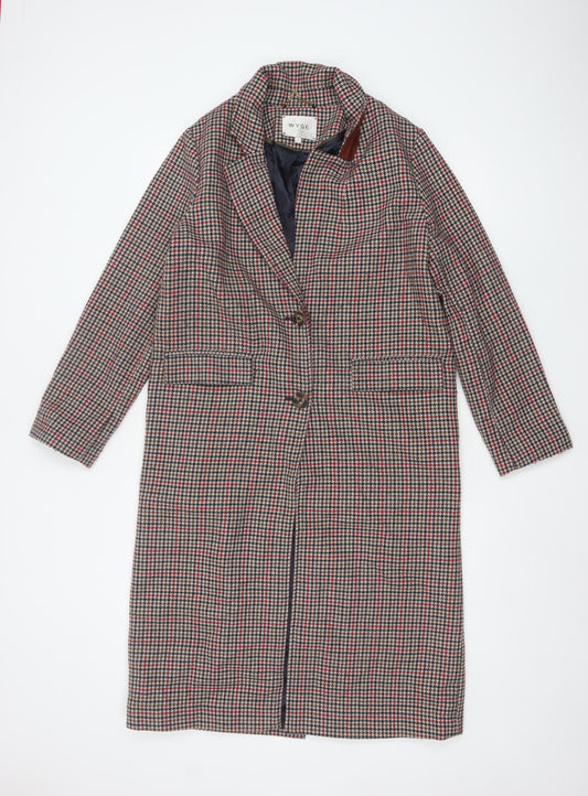 WYSE London Women's Multicoloured Check Long Overcoat Size 8