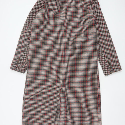 WYSE London Women's Multicoloured Check Long Overcoat Size 8