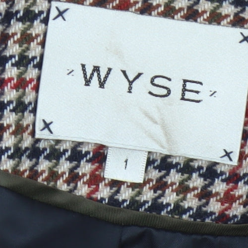 WYSE London Women's Multicoloured Check Long Overcoat Size 8