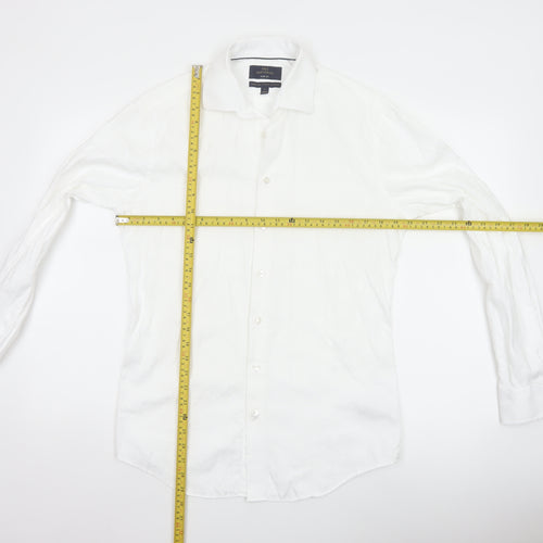 Marks and Spencer Men's White Slim Fit Long Sleeve Cotton Shirt 15in