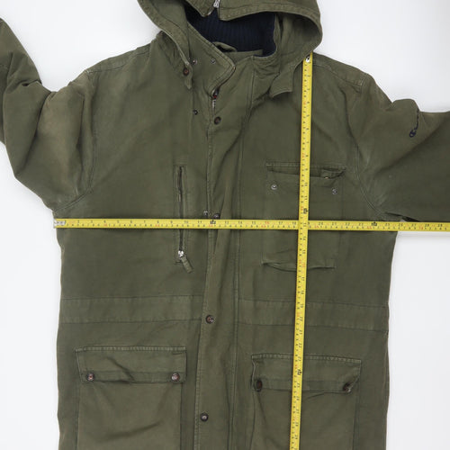 Champion Men's Green Cotton Parka Jacket XL Hooded Outdoor Casual