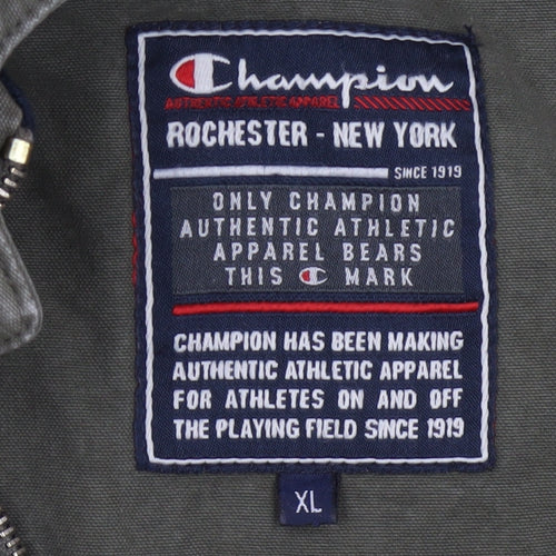 Champion Men's Green Cotton Parka Jacket XL Hooded Outdoor Casual