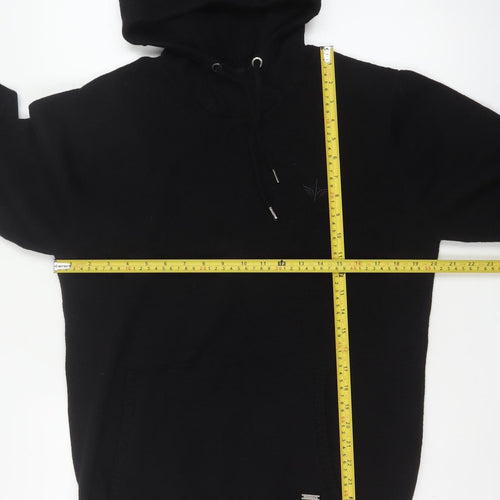 Firetrap Men's Black Cotton Knit Hooded Pullover Jumper XL