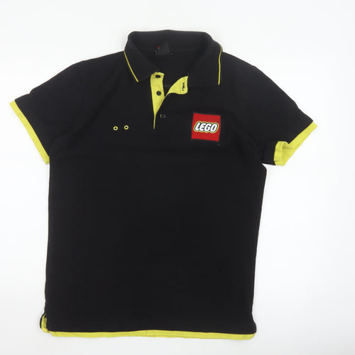 LEGO Men's Black Polo Shirt L Logo Casual Cotton Blend