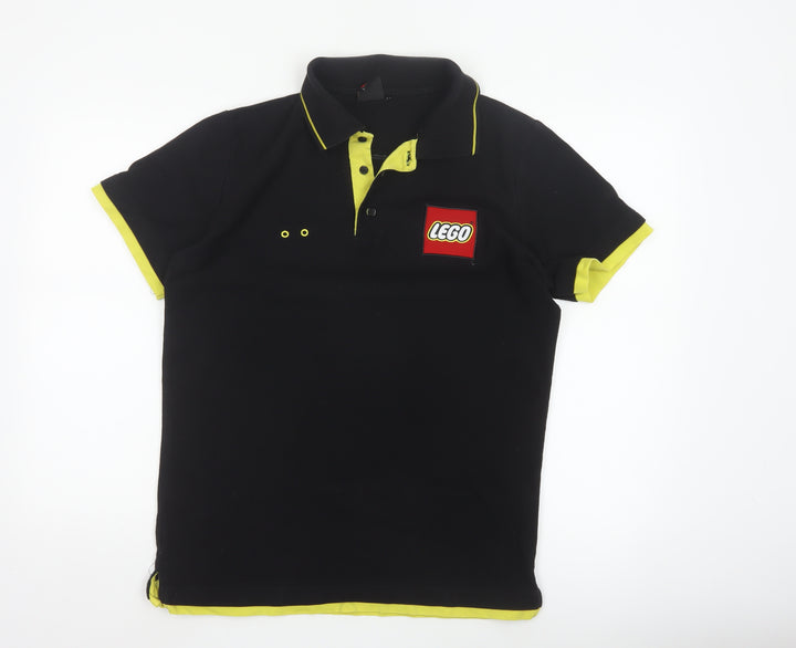 LEGO Men's Black Polo Shirt L Logo Casual Cotton Blend