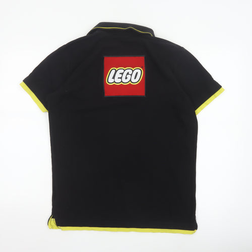 LEGO Men's Black Polo Shirt L Logo Casual Cotton Blend