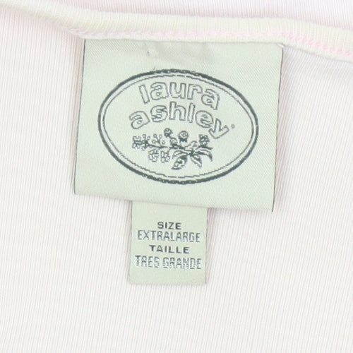 Laura Ashley Women’s Pink Cotton Basic T-Shirt XL