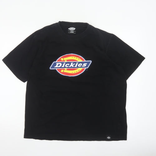 Dickies Men’s Black Cotton Logo T-Shirt Large Short Sleeve Casual