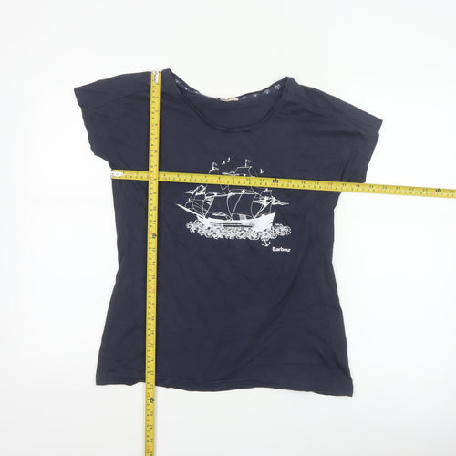 Barbour Women's Blue Nautical Graphic T-Shirt Size 10