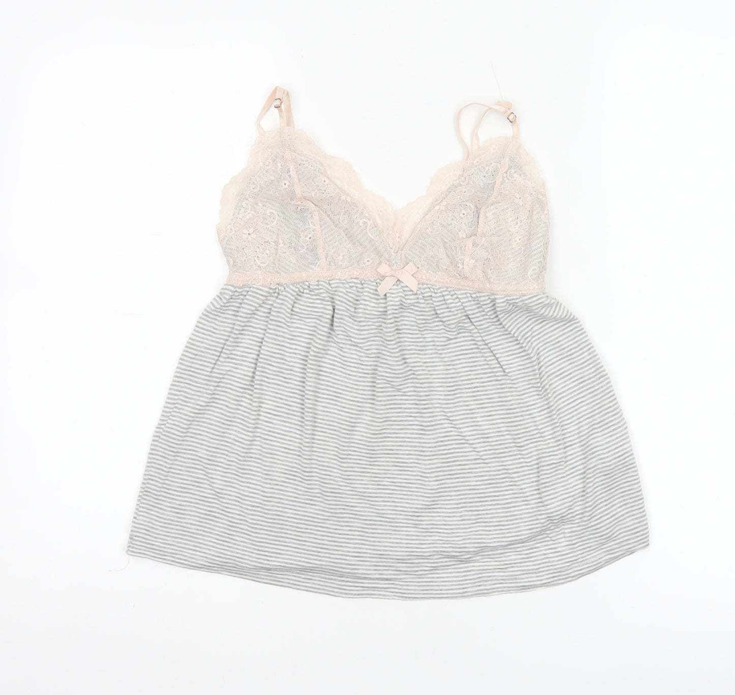 Boden Women’s Grey Lace Trim Striped Camisole Top Size S