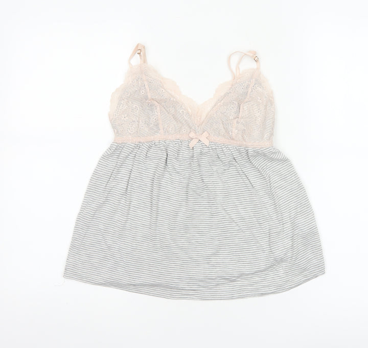 Boden Women’s Grey Lace Trim Striped Camisole Top Size S