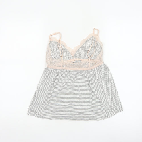 Boden Women’s Grey Lace Trim Striped Camisole Top Size S