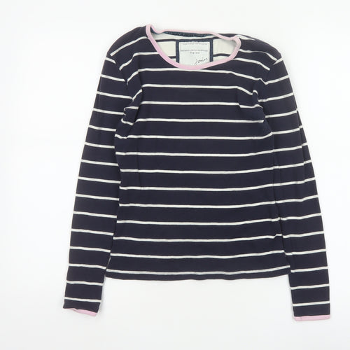 Joules Women's Blue Striped Long Sleeve Cotton T-Shirt XS