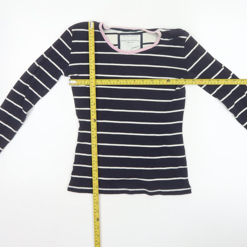 Joules Women's Blue Striped Long Sleeve Cotton T-Shirt XS